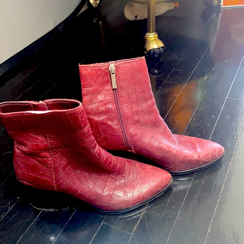 Faux crocodile booties